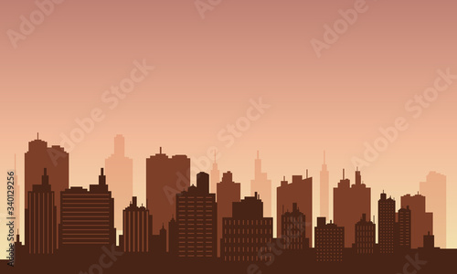 Background in the downtown with afternoon sky