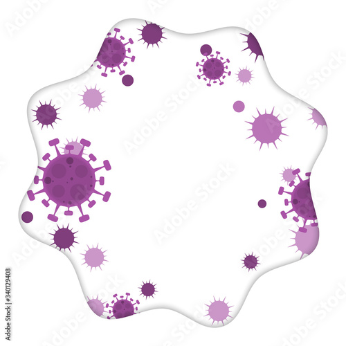 Coronavirus Covid 19. Virus icon. Purple virus flat design illustration. Vector