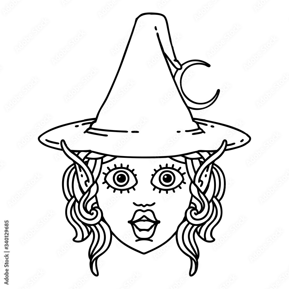 elf mage character face illustration elf mage character face illustration