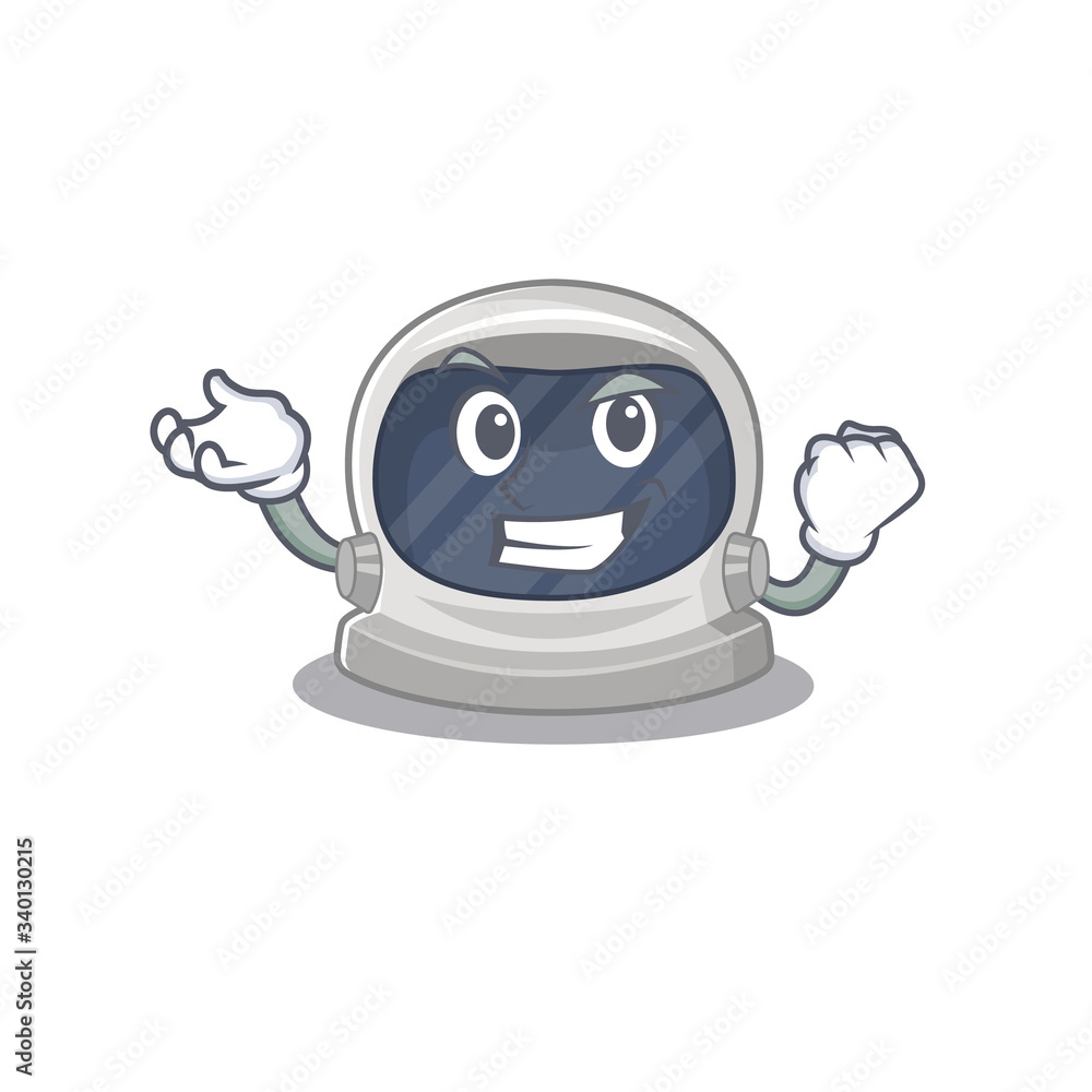 Obraz premium A dazzling astronaut helmet mascot design concept with happy face