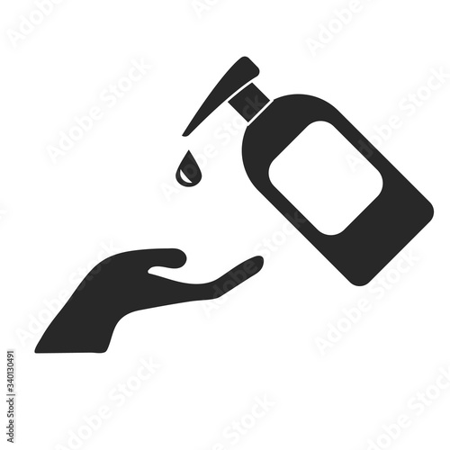 Bottle of alcohol gel for washing hand