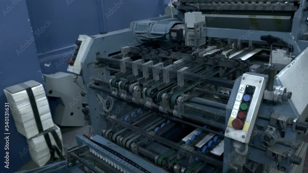 Offset printing machine close up shoot Offset printing machine close up shoot