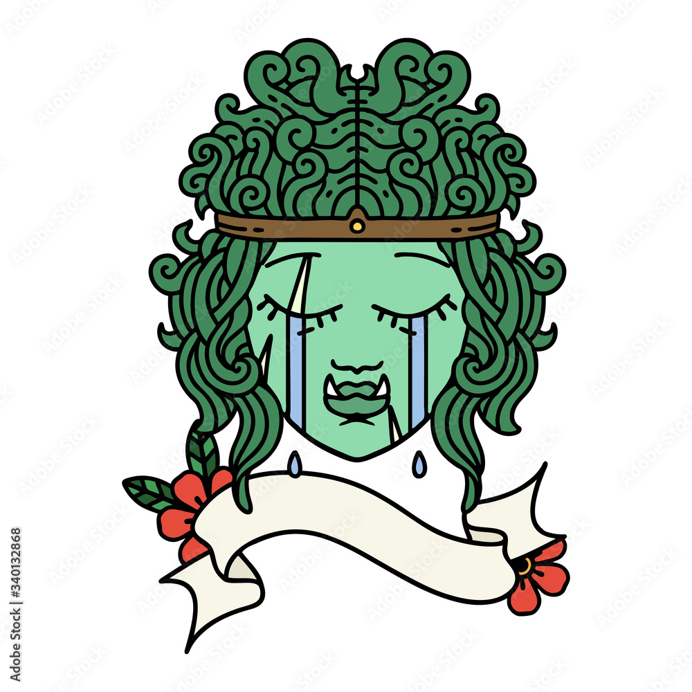 crying orc barbarian character face illustration crying orc barbarian character face illustration