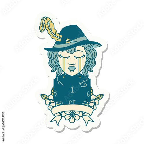 human bard character face sticker