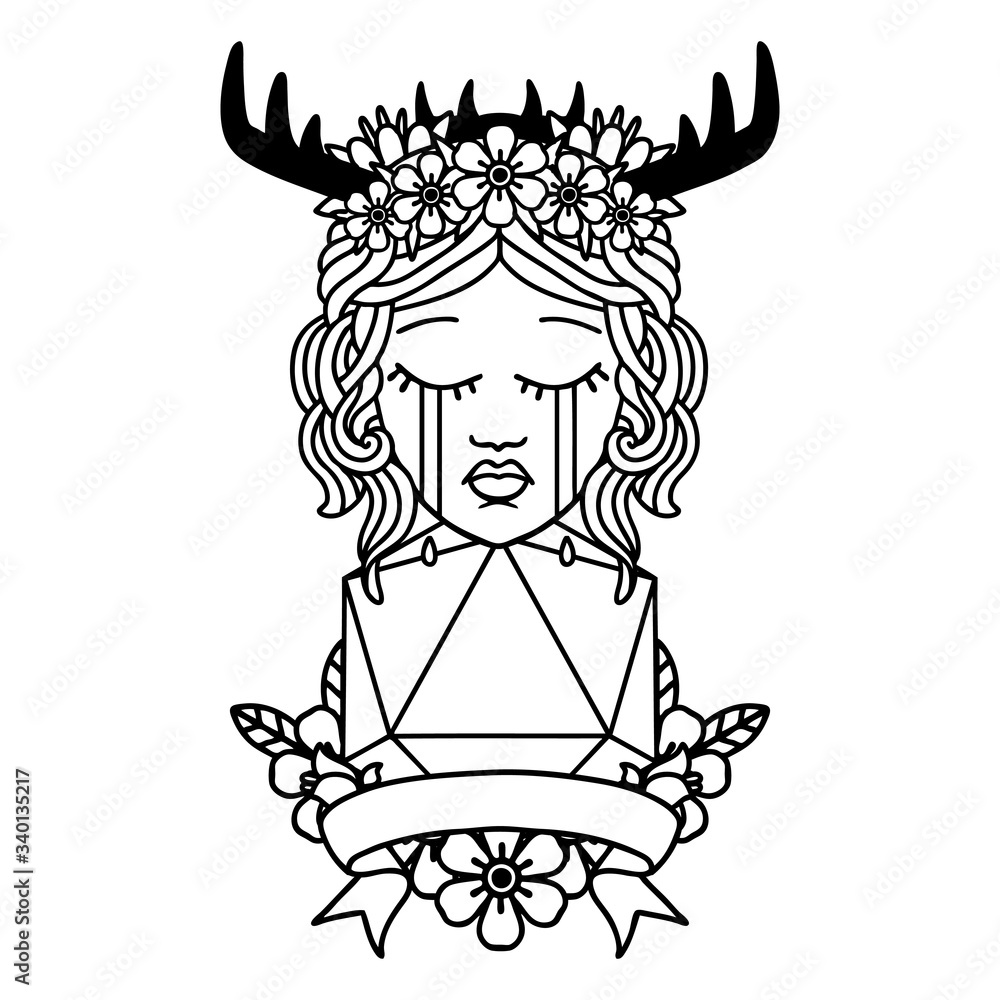 crying human druid with natural one roll illustration crying human druid with natural one roll illustration