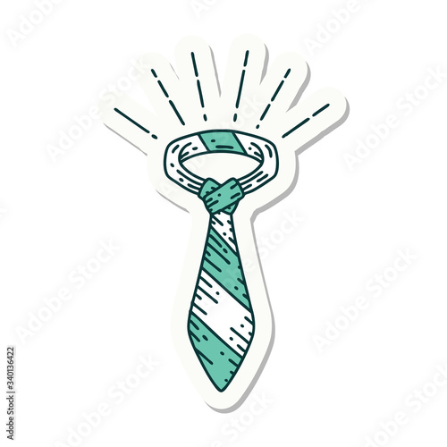 sticker of tattoo style office tie