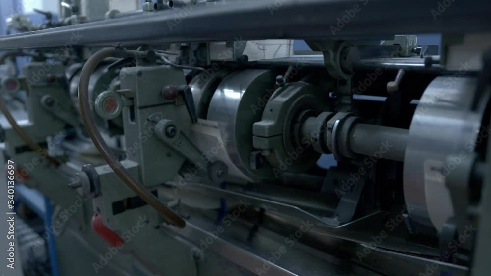 Offset printing machine close up shoot Offset printing machine close up shoot