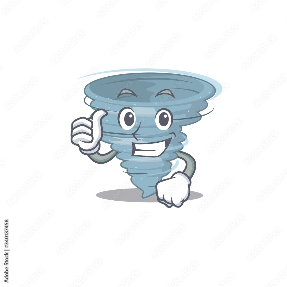Tornado cartoon character design making OK gesture Tornado cartoon character design making OK gesture