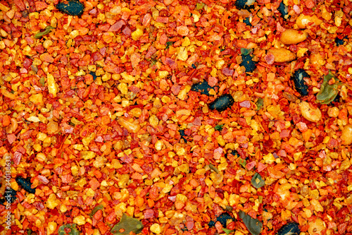 Close-up of Japanese seasoning called seven flavored spices