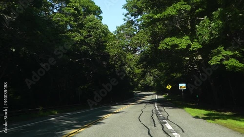 Montauk State Highway in slow motion.  Long Island photo