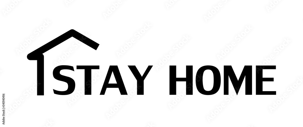 Stay home, slogan on white background. Vector illustration. Stay home, slogan on white background. Vector illustration.