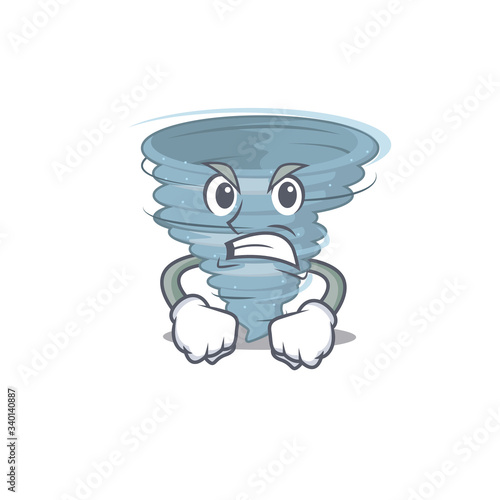 Mascot design concept of tornado with angry face
