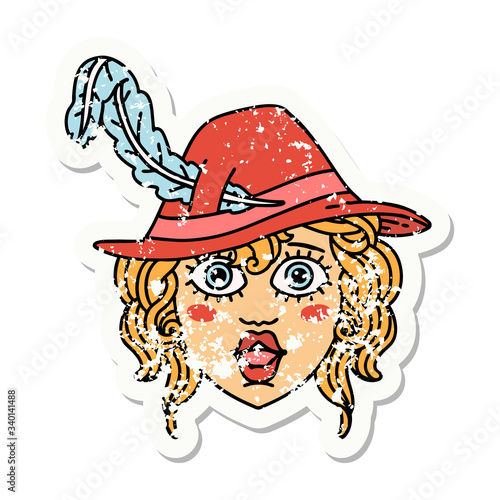 human bard character grunge sticker