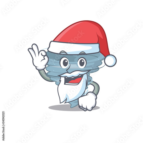 Tornado Santa cartoon character with cute ok finger © kongvector
