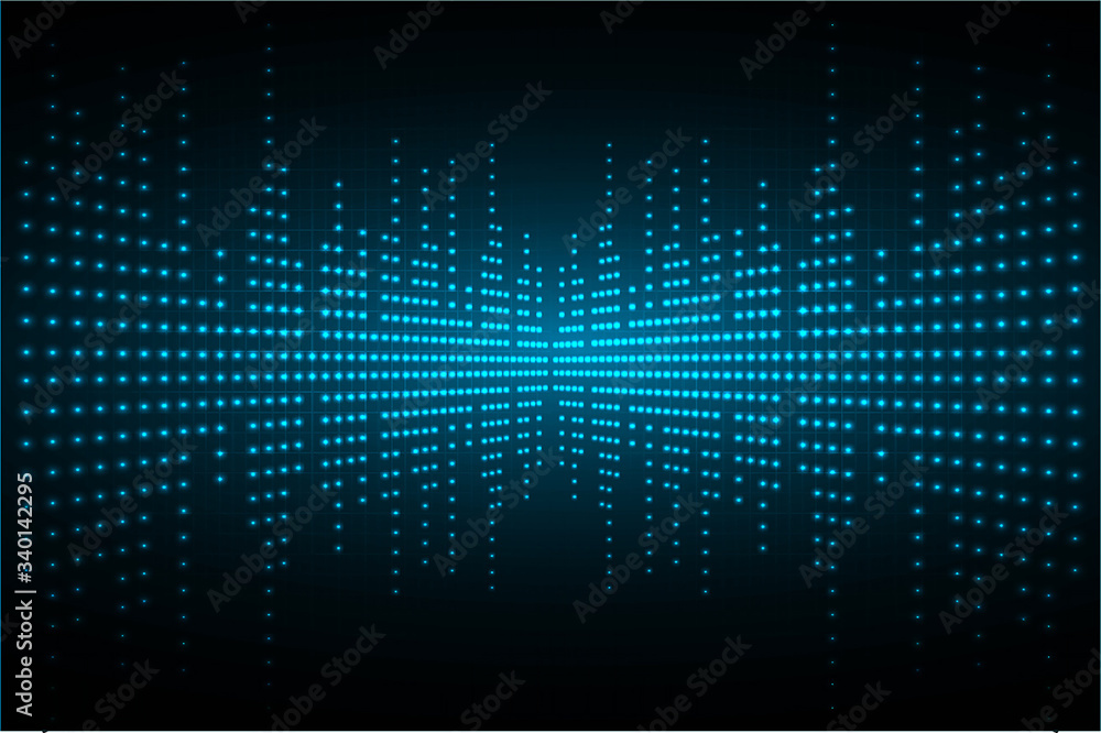 Sound waves oscillating dark blue light Sound waves oscillating dark blue light