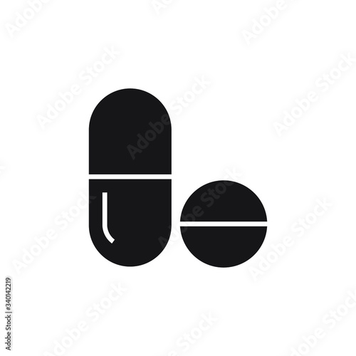 pills vector glyph isolated on white background