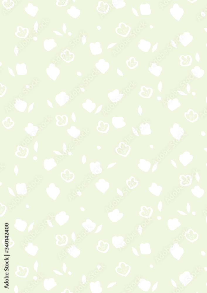 緑色に白の花模様 A4縦 緑色に白の花模様 A4縦