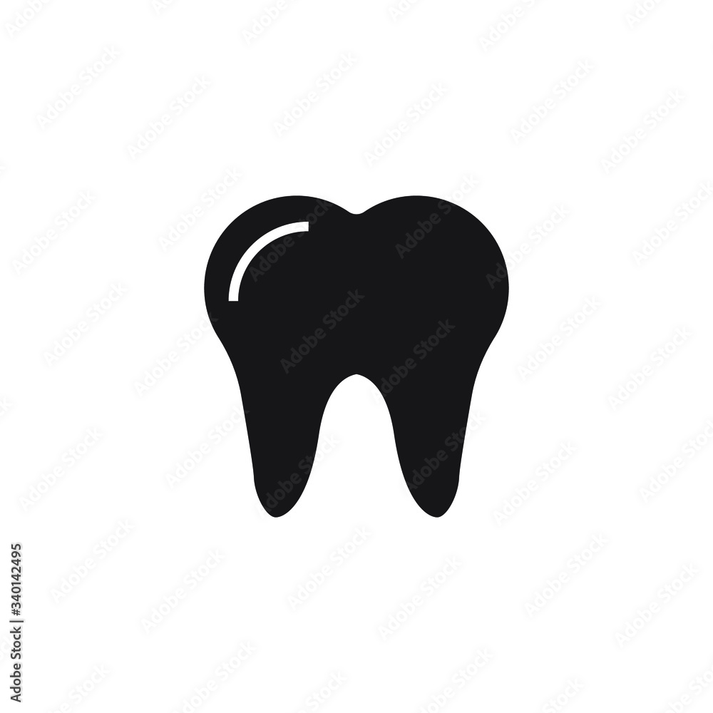 tooth vector black isolated on white background tooth vector black isolated on white background