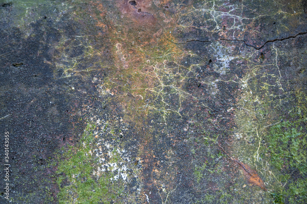 Rusty colorful moldy cement block sea wall Rusty colorful moldy cement block sea wall