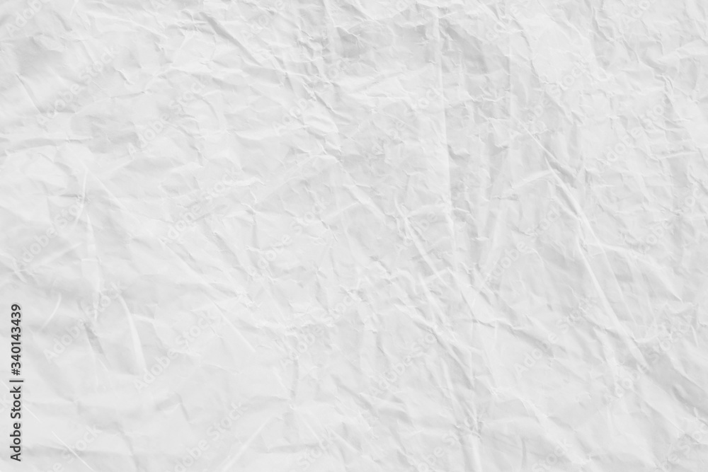 White paper sheet texture background with crumpled wrinkled and rough pattern