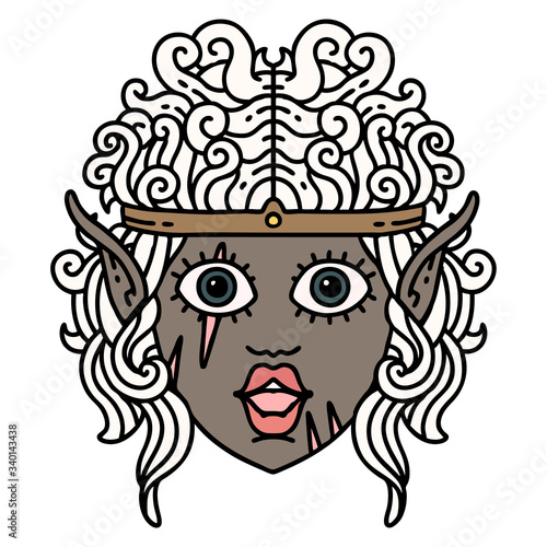 elf barbarian character face illustration