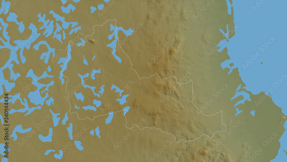 Obraz premium Dowa, Malawi - outlined. Physical