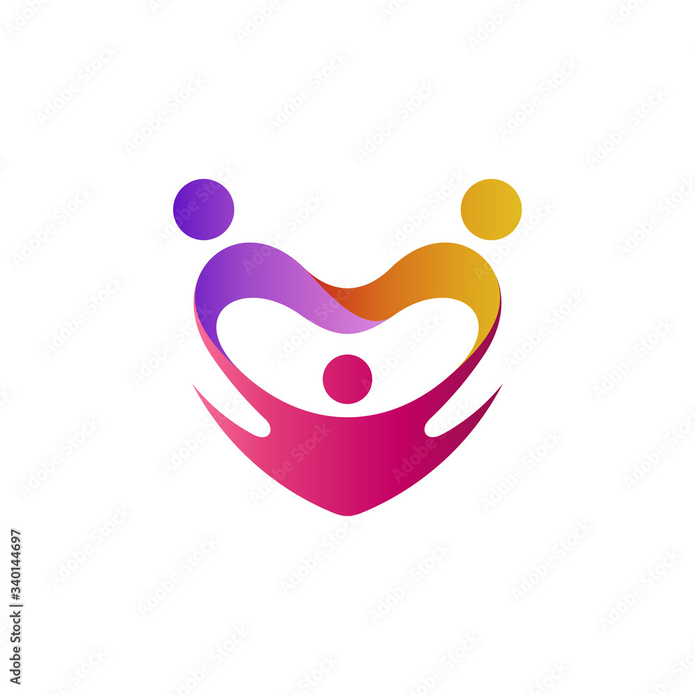 Childcare and family love vector logo design Childcare and family love vector logo design