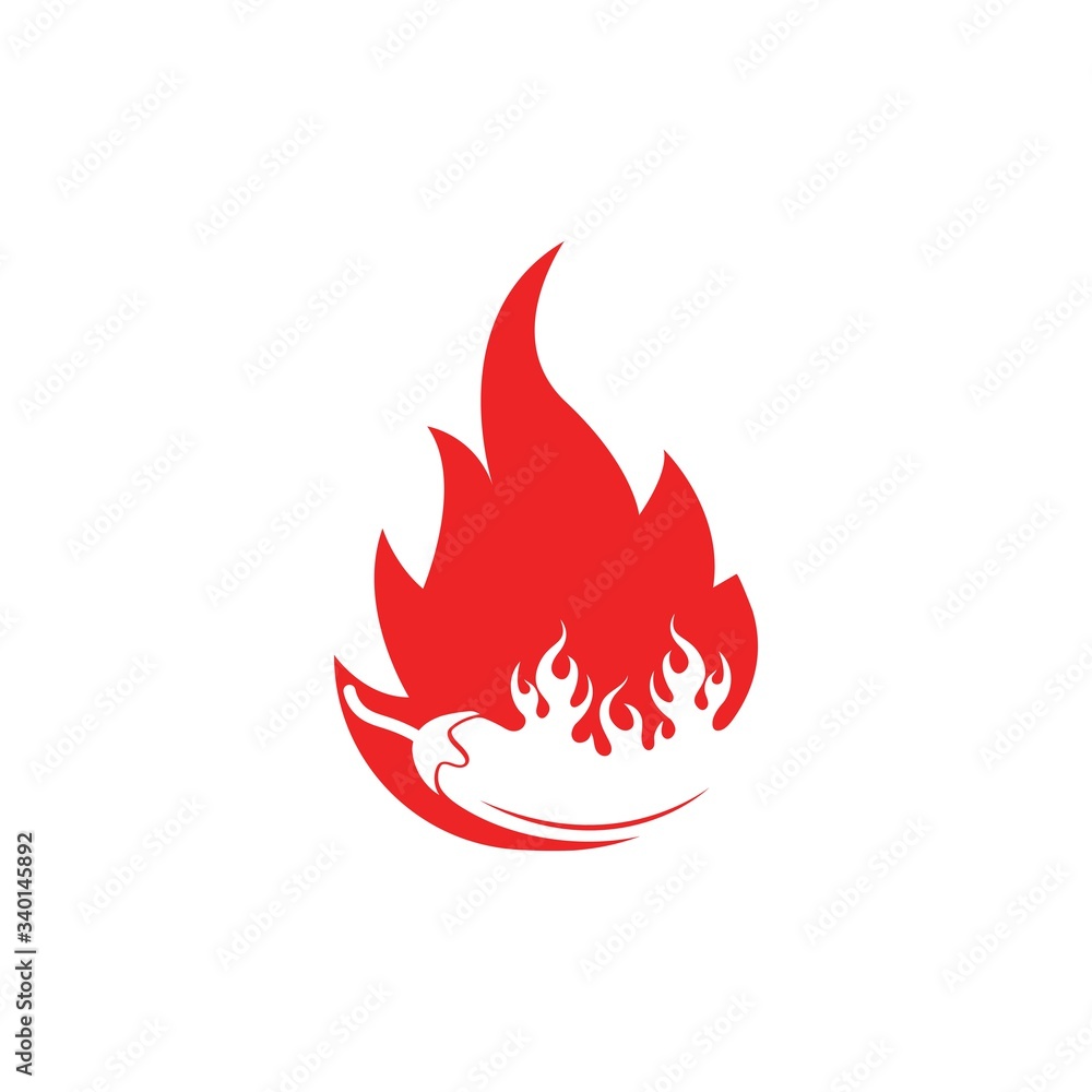 Chili burning fire concept logo icon vector illustration design Chili burning fire concept logo icon vector illustration design