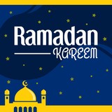 Creative Ramadan Kareem greeting card. Islamic holiday background.