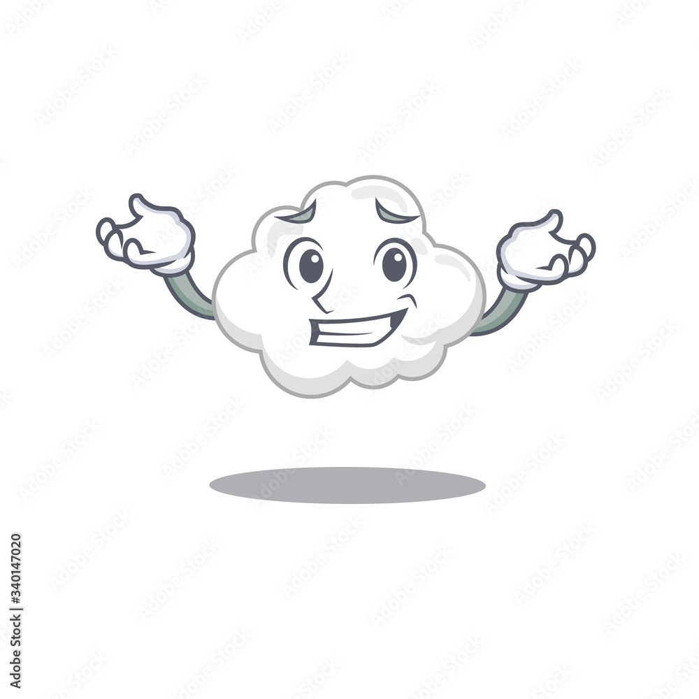 Obraz premium A picture of grinning white cloud cartoon design concept