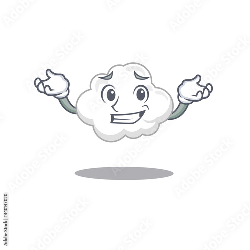 A picture of grinning white cloud cartoon design concept