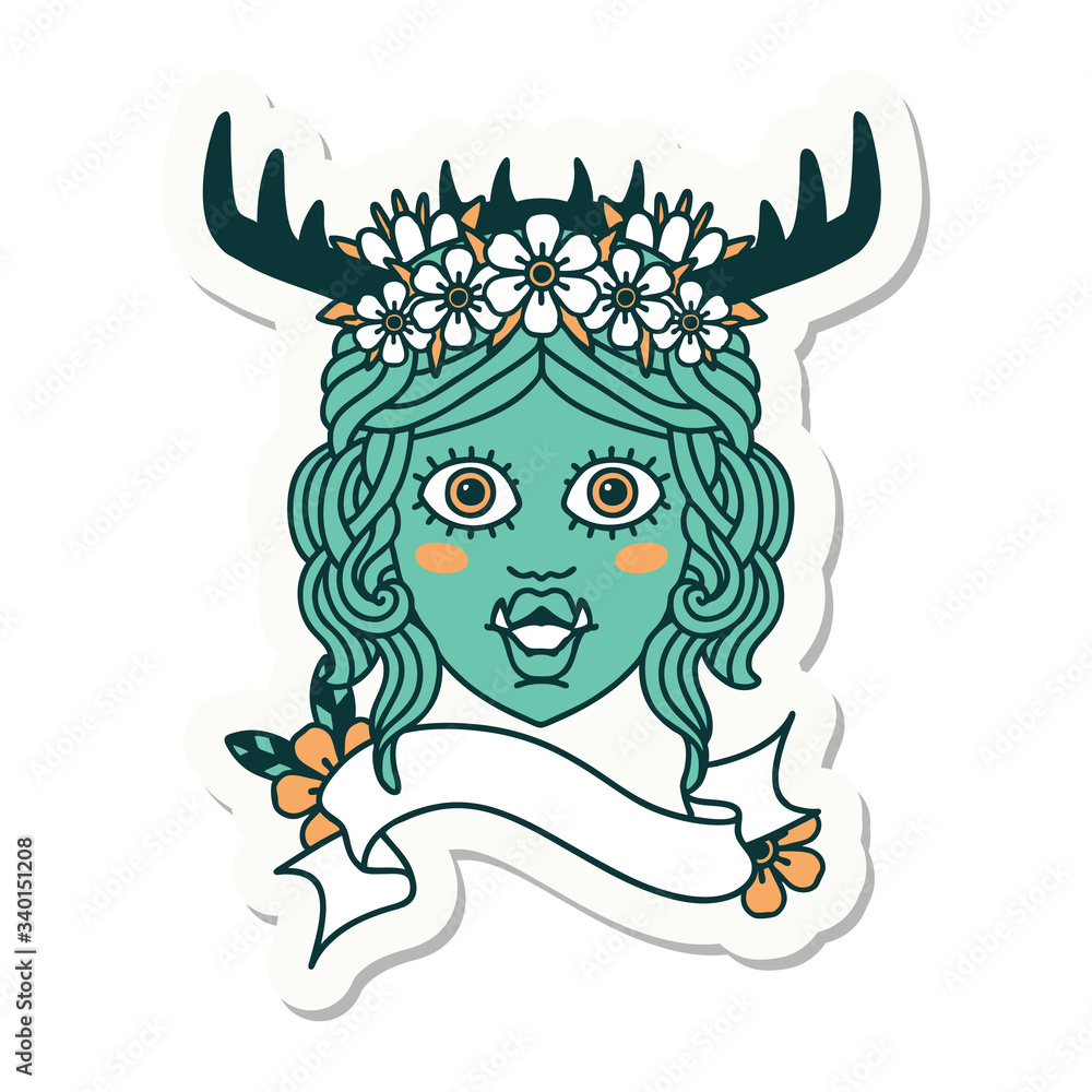 orc druid character face sticker orc druid character face sticker