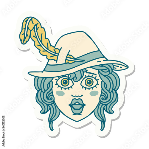 human bard character sticker