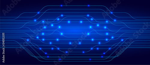 Blue cyber circuit future technology concept background
