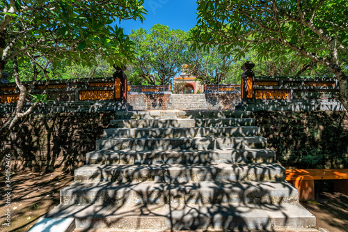 Aerial and general view of Vietnam ancient Tu Duc royal tomb and Gardens Of Tu Duc Emperor near Hue, Vietnam. A Unesco World Heritage Site photo