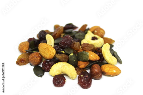 Fototapeta Naklejka Na Ścianę i Meble -  Student mix. Mixed nuts, berries and seeds.