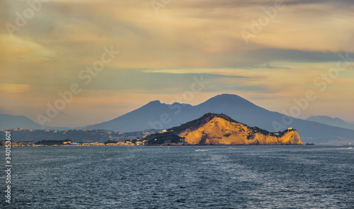 Naples, Italy - Along the Naples Gulf coast and the beautiful deep blue sea of Mediterranean