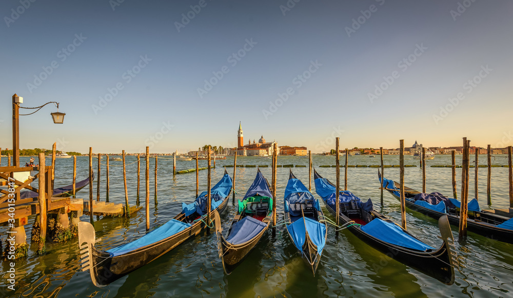 Venice, Italy - Monumental iconic scenery and buildings of Venice along the canals 