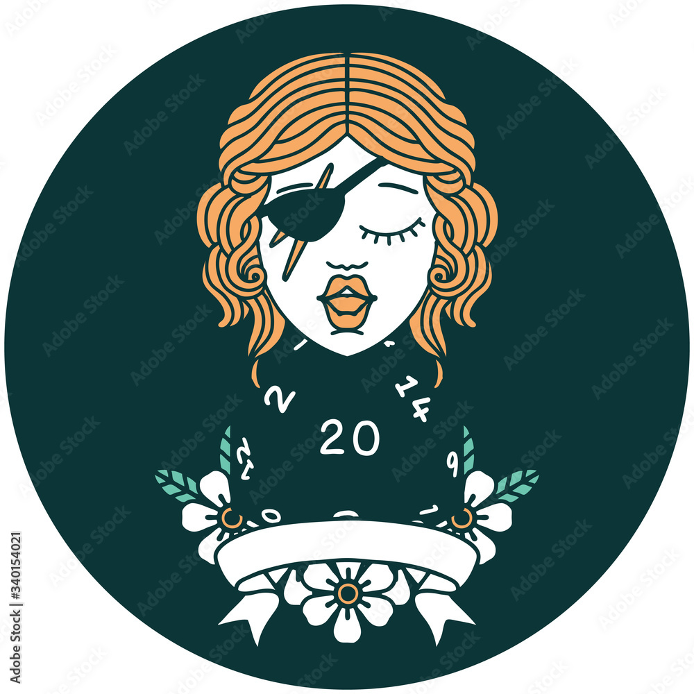 human rogue with natural 20 dice roll icon human rogue with natural 20 dice roll icon