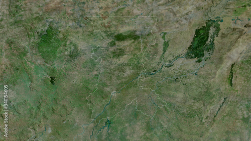 Koulikoro, Mali - outlined. Satellite