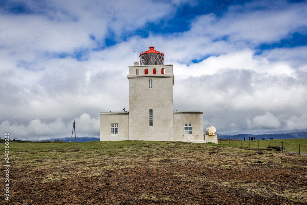Lighthouse of Dyrholaey formerly known as Cape Portland located on the south coast of Iceland