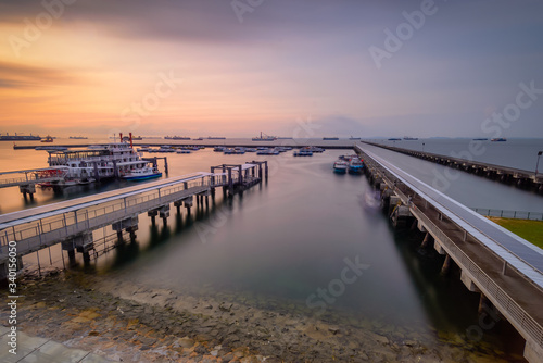 Singapore 2018 Sunrise at Marina South Pier located in Marina South, Singapore © Huntergol