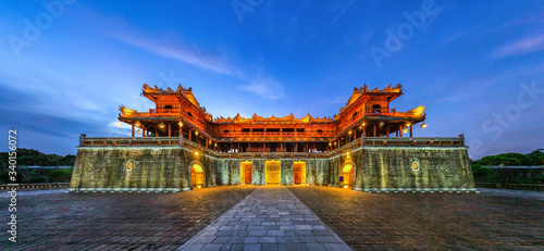 Wonderful view of the “ Meridian Gate Hue “ to the Imperial City with the Pur...