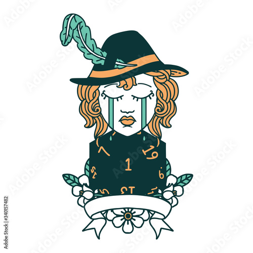 human bard character face illustration