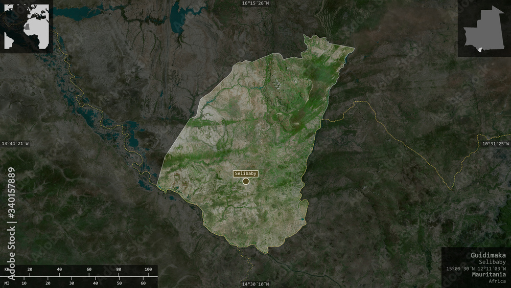 Guidimaka, Mauritania - composition. Satellite Guidimaka, Mauritania - composition. Satellite