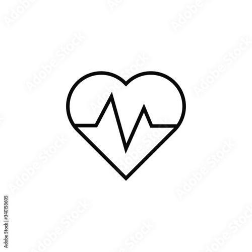 cardiogram icon vector outline design isolated on white background