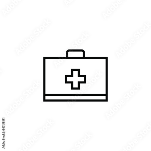 med kit icon vector outline design isolated on white background
