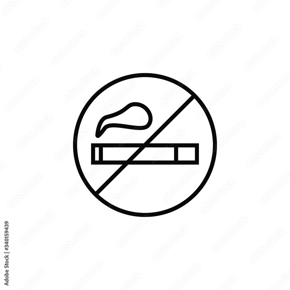no smoking icon vector outline isolated on white background no smoking icon vector outline isolated on white background