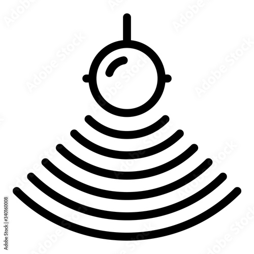Water echo sounder icon. Outline water echo sounder vector icon for web design isolated on white background