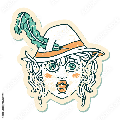 elf bard character face illustration